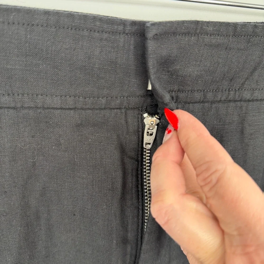 Everlane The Linen Way-High Drape Pant Women 16 Black High Rise Wide Leg NEW